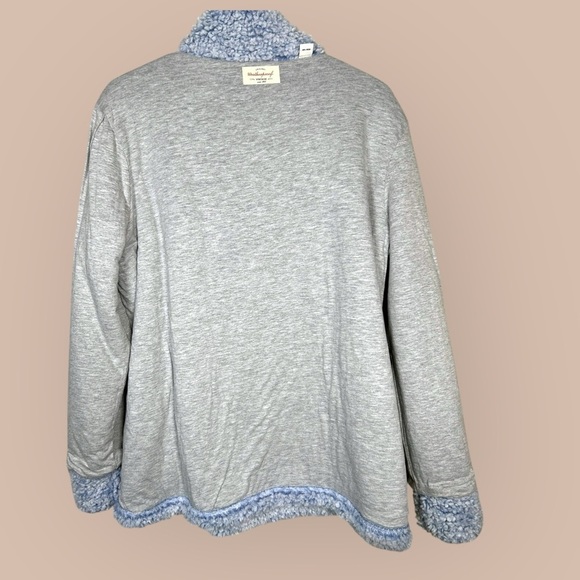 Weatherproof Vintage Baby Blue Heather 3/4 Zip Sherpa Pullover Size L COZY - Picture 5 of 8